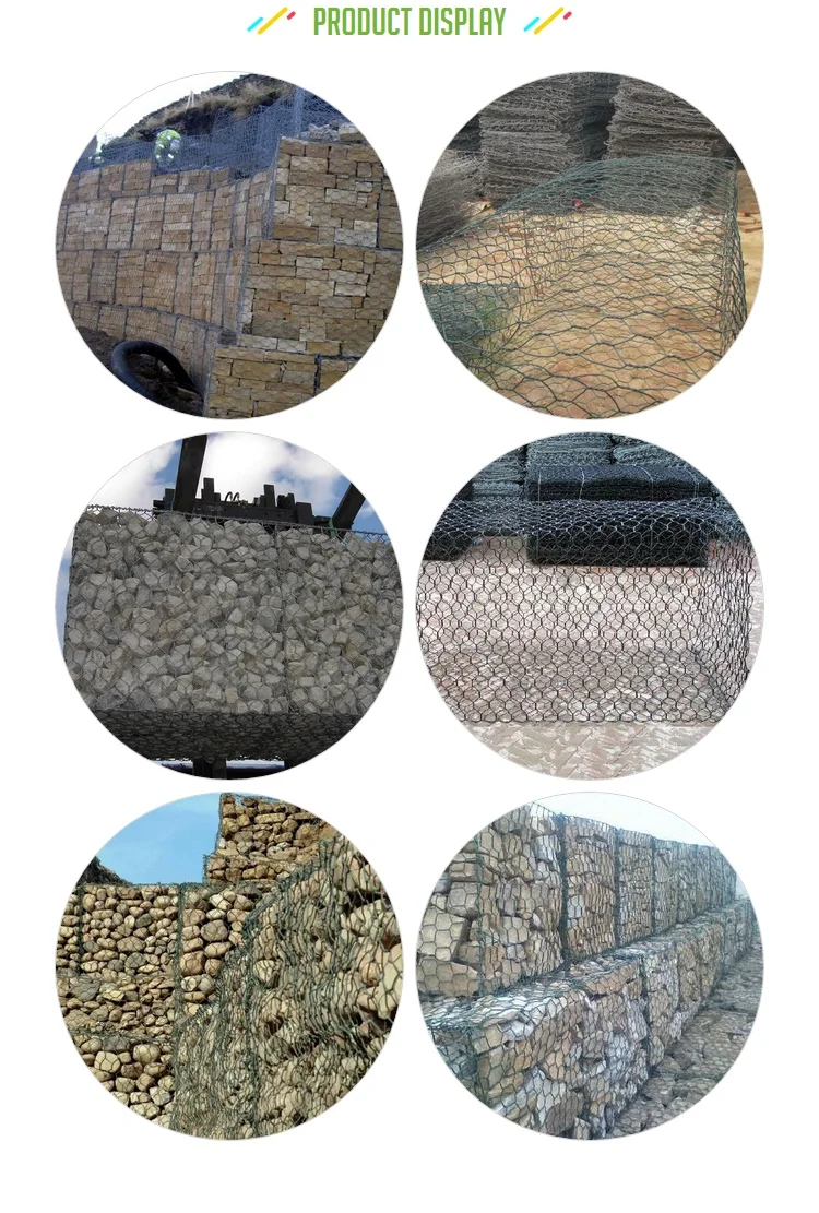 material made in china double twisted hexagonal woven wire mesh gabion containment prices / woven hex mesh gabion stone wall