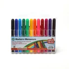 O.WKs 12pcs Water Base Washable Round Firm Point Colour Marker Pen Set