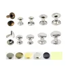 Factory wholesale 5mm-12mm double side brass Stainless steel iron mushroom or caps tube rivet for handbag jeans cloth shoes
