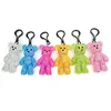 Fancy Bling Bling Clear Crystal Beaded Keychains Animal Element Plastic Teddy Bear Keychain