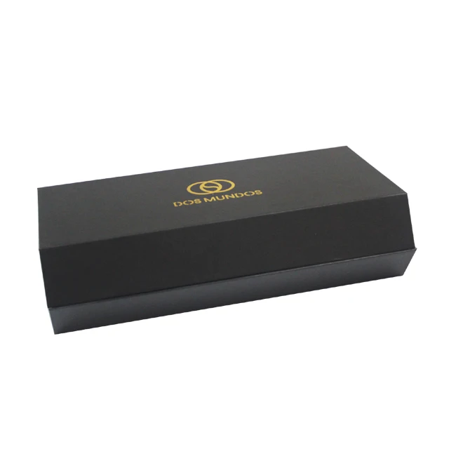 black recycled paper foldable box collapsible luxury cardboard