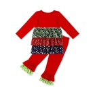 2018 Autumn Fashion Baby Girl Clothes Cotton Long Sleeve Multilayer Lace Baby Girl Sets 2 Pcs