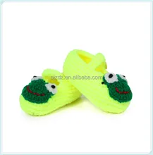 Newborn Frog Green Toddler Baby Boys Girls Crochet Knit Crib Shoes 0-12 Monthes