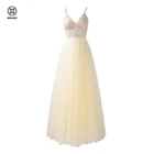 Elegant sleeveless V-neck solid sequined mesh women party evening dresses