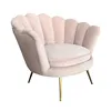 gold stainless steel pink velvet accent side arm chairs for living room