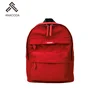 Latest Design New Models Nylon Trim Leather Polyester Zipper Soft Touch Red School Bag For Travel
