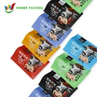 wholesale food grade 3 sides-sealed laminated plastic packaging bags for food packing with custom logo printing