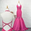 Plus Size Halter Beaded Mermaid Long Evening Gowns Big Size Formal Prom Dress For Fat Women