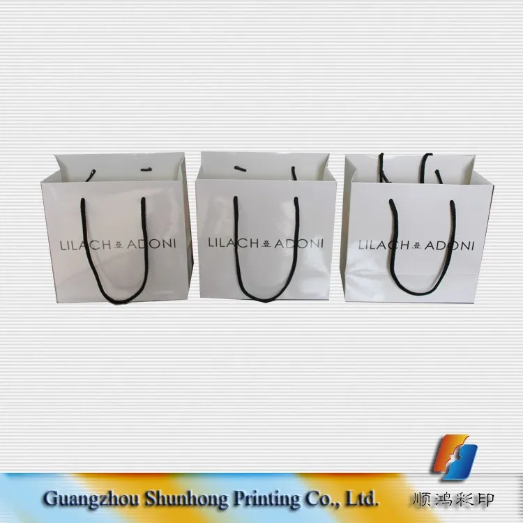 custom white paper bag