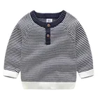 Kid's round neck cotton half cardigan sweater with elbow patch for Winter