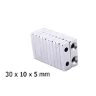 Customized Strong Rectangular With countersunk Block Neodymium magnet for industrial magnet