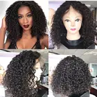 Wholesale Unprocessed Kinky Short Blonde Curly Human Hair Lace Wigs 100% Indian Human Hair Wig For White Woman