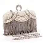 Wholesale Gullvine brand beaded pearl women evening bag clutch
