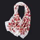 Hign quality Scarfs 2017 women Custom Design Printed georgette satin silk scarf shawl