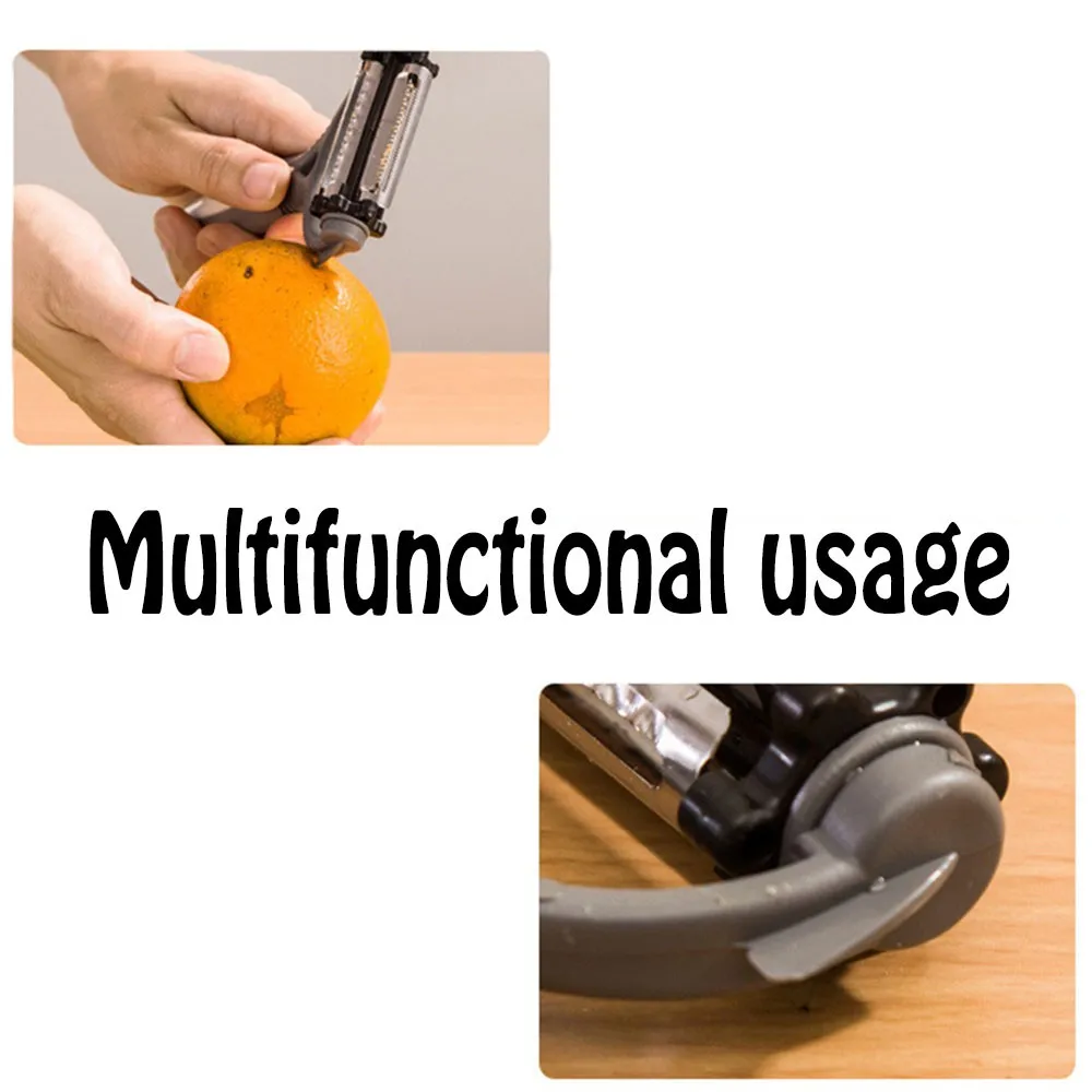 Stainless Potato Peeler Vegetable Slicer Cutter Kitchen Accessories 360 Degree Rotary Fruit Peeler Ultra Dual Julienne KC1092