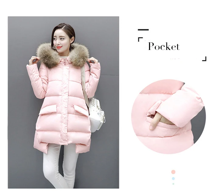 W.Jacinthe White Duck Down Jacket Zipper Hooded Cloak Styple Winter Jacket Korea Causal Women Clothes Black Pink Grey Sky Blue (5)