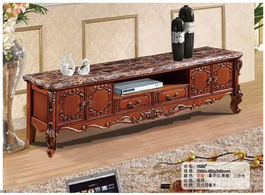 Antique High Living Room Wooden furniture lcd TV Stand XY001