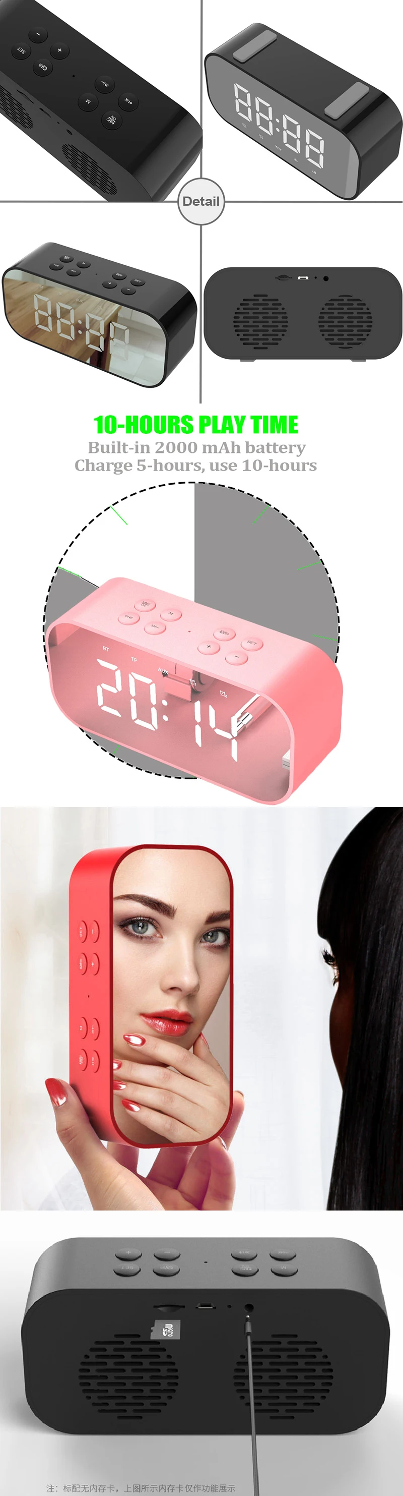 Portable Multimedia Bluetooth Speaker Smart Table Lamp Light Alarm Clock Led Touch Light Speaker For Home - ANKUX.COM