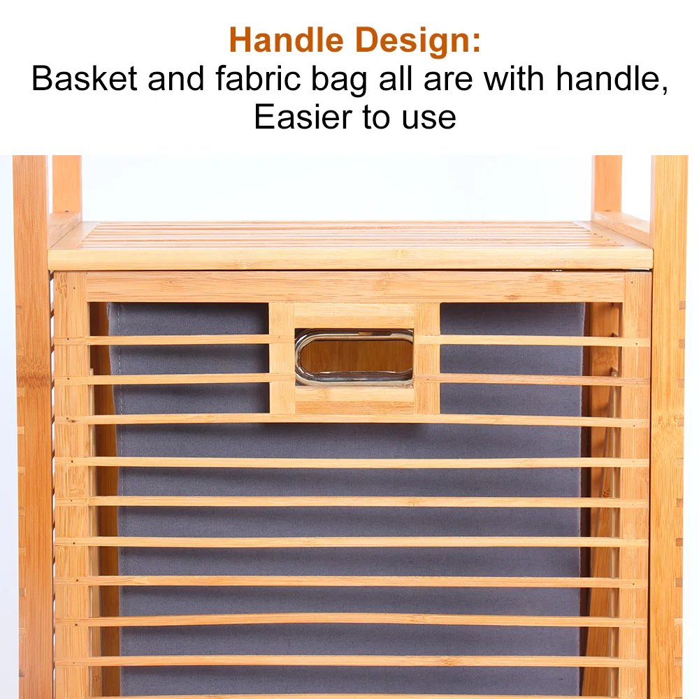 hot sale corner storage basket natural bamboo laundry hamper