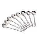 High Quality Stainless Steel Silver Flower Coffee Spoon