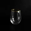 wholesale drinking glasses gold rim plated wine goblets