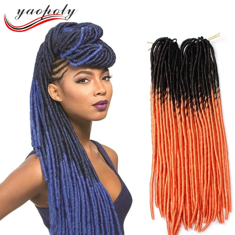 Cheap Faux Locks Synthetic Crochet Braids Dreadlocks Ombre Soft