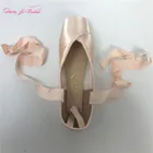 Danyiballet Adult Professional Ballet Shoes Beginner Girls Toes Hard Bottom Silicone Straps Satin Practice Pointe Shoes