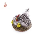 Chicken High Quality Feather Hen and Chicken in the Nest for Home Garden Decoration
