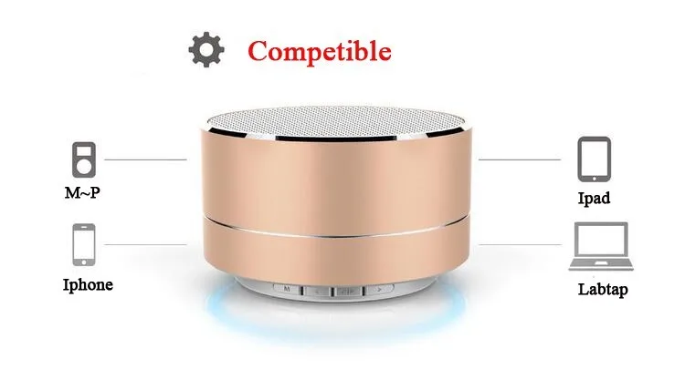 A10 LED blue tooth Mini Speakers Hands Free Portable Wireless Speaker With TF Card Mic USB Audio Music Player - ANKUX.COM