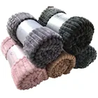 New design 100% polyester solid Jacquard flannel blanket korean wool blanket