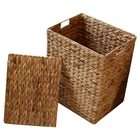Large water hyacinth basket laundry hamper basket bathroom and living room organizer