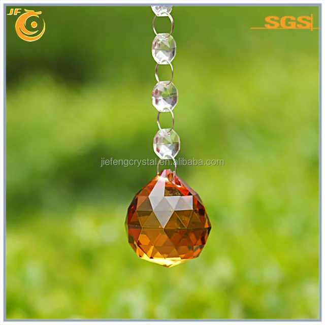 colorful natural fengshui glass crystal decorative hanging