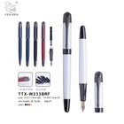 2018 office stationery black nib gold parts hot selling custom logo printed metal fountain pen