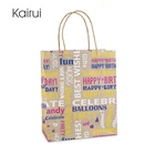 Machine making shopping design washable flat bottom brown kraft paper bags with logo print