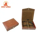 Gambling Gift Board Game 2 Set Paper Plastic Playing Cards Game Poker Set Box With Pu Leather Wooden Box