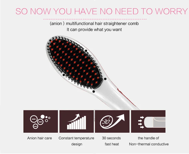 2017 Wholesale Cheap Professiona electric magic private label ceramic custom hair brush hair straightener comb hair comb