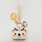 Soft PVC 3d cartoon keychain camera toy keyring gifts