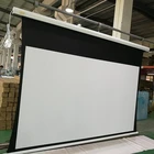 motorized tab tension projection screen flat surface pvc fabric