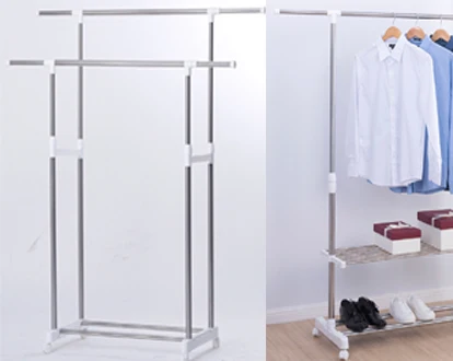 Foldable laundry portable stainless steel garment rack cloth dry hanger