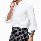 custom stand collar long sleeve double-breasted button restaurant coat kitchen chef jacket cooking cheap chef uniform