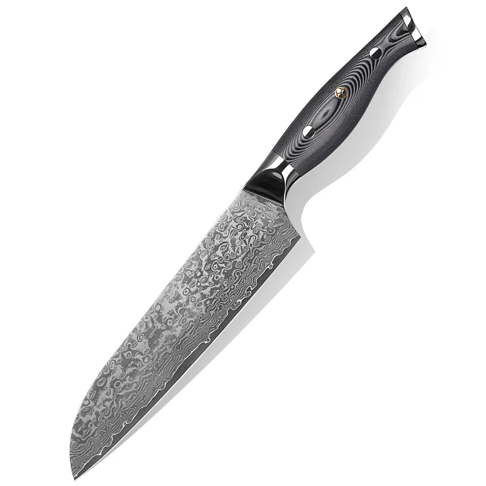 Японский шеф-повар VG-10 Дамаск Santoku кухонный нож