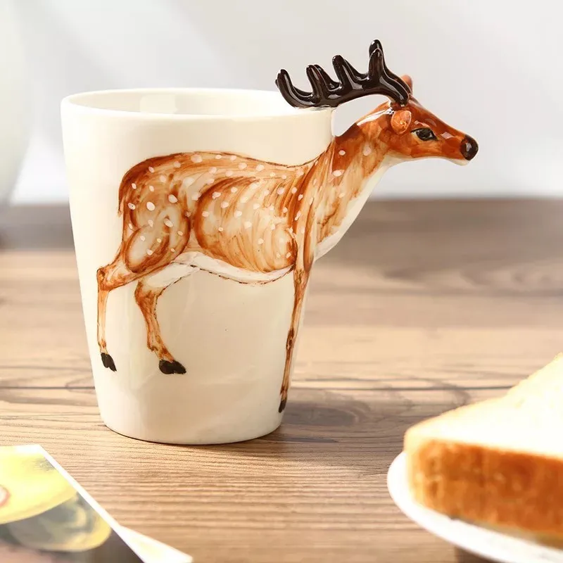 3d animal cup, ceramic animal hand painting ceramic mug,coffee mug