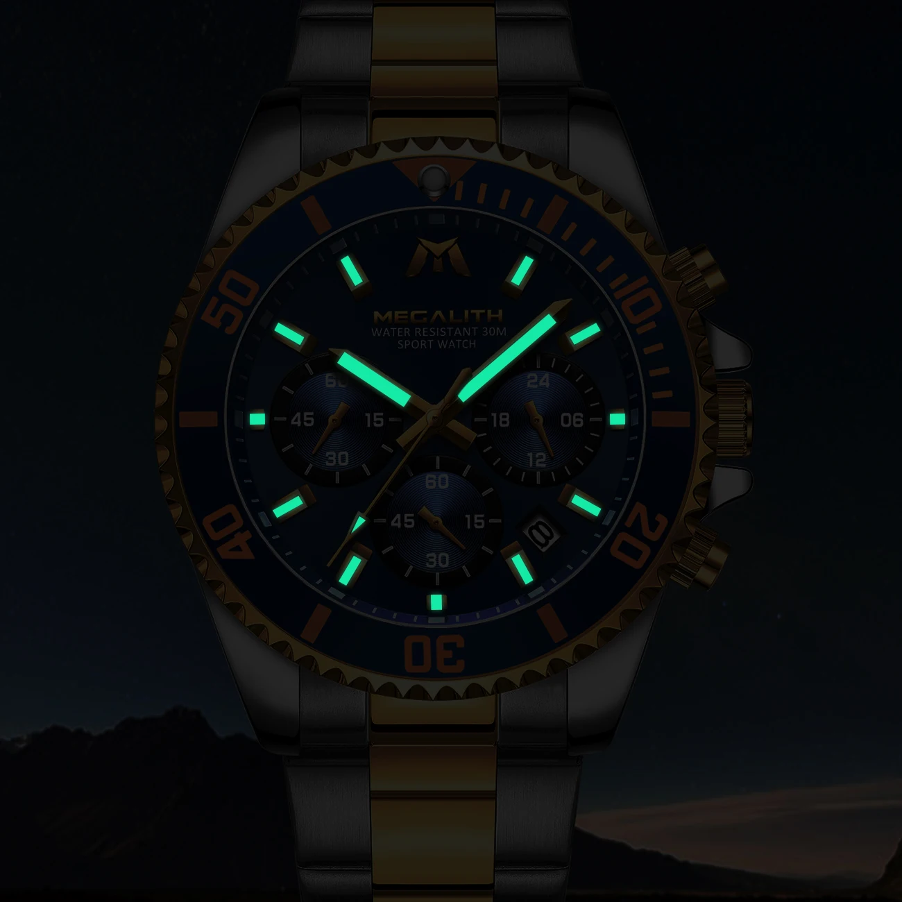 MEGALITH 8046 2020 Best Selling All Stainless Steel Quartz Watch 3ATM Waterproof