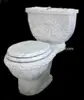 White marble bathroom carved toilet