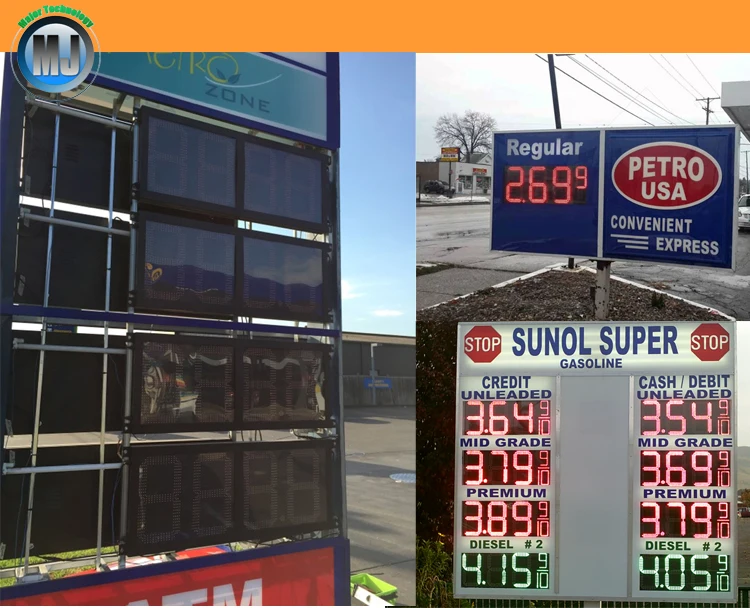 Alibaba Hot Sale RF Wireless Control Outdoor 12inch Red 8.88 9/10 LED Digital Number For Gas Station Price Display