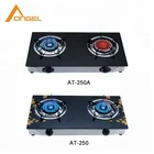 Kitchen Appliance Glass Cover Stainless Steel Body Portable 2 Two Burner Gas Cooker Cooking Stove