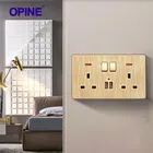 British Standard 3 Pin Universal Plug Twin 13A Electric Switched Socket with 2 Usb Ports