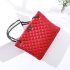 Fashion one-shoulder rhombic big mummy bag women leather bangkok tote bag