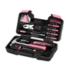 pink tool kit 39pcs ladies tool set women tool boxes home use easy carry