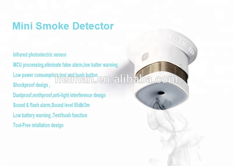 Heiman white zigbee min isize smart smoke detector - ANKUX.COM